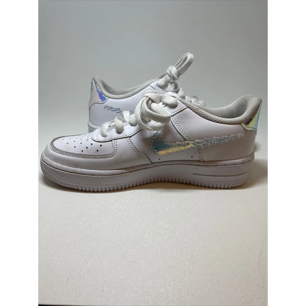 NIKE Air Force 1 Digital Swoosh Shoes - Iridescent‎ - Youth Size 4 - CW1577 100